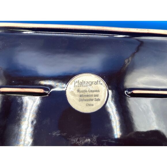 Pfaltzgraff Rustic leaves long rectangular serving platter tray 14" excellent - Picture 3 of 5